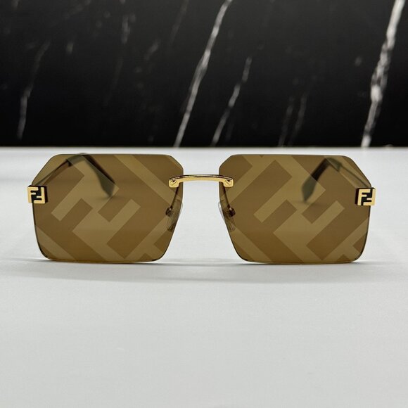 NEW FENDI GOLD BROWN UNISEX SUNGLASSES FENDI FE40043U 33G main image 11